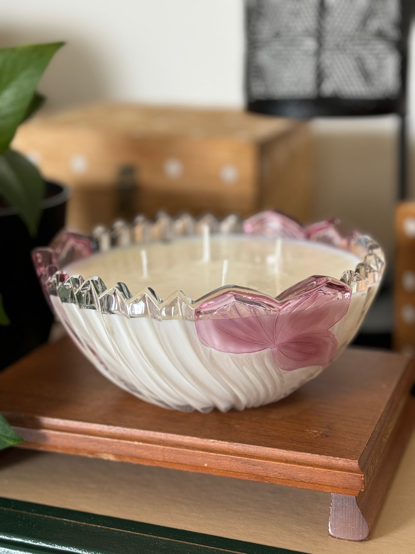Pink Accented Vintage Candle