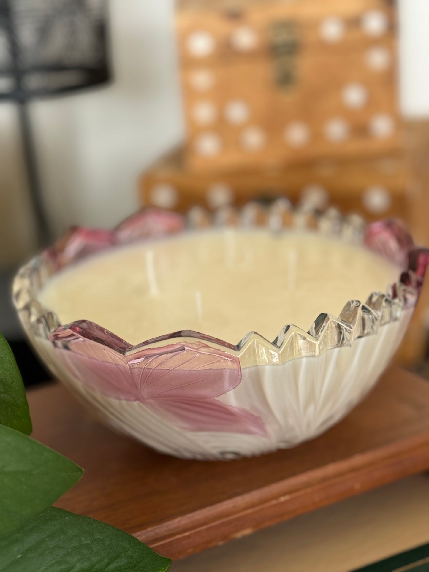 Pink Accented Vintage Candle